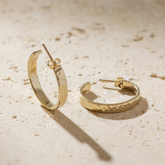 Agonda - Large Hammered Gold Hoops
