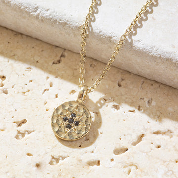 Hella - Gold Star Pendant with Black Spinel