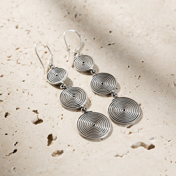 Saigon- Spiral trio drop earrings