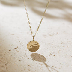 Agonda - Large Hammered Gold Pendant