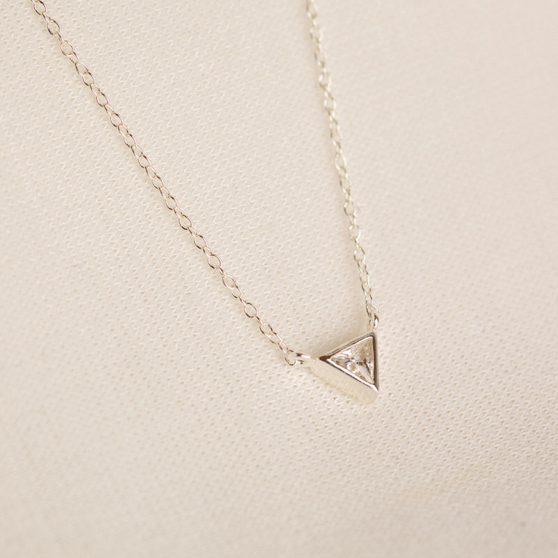 Dainty Silver Triangle Pendant