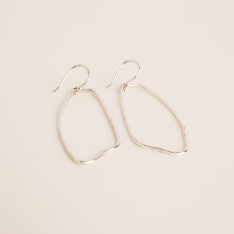 Large organic silver hoops