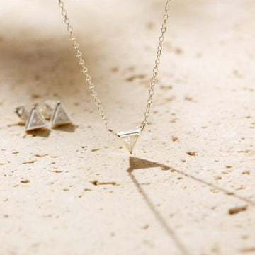 Dainty Silver Triangle Pendant