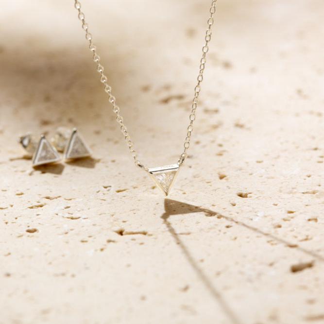 Dainty Silver Triangle Pendant