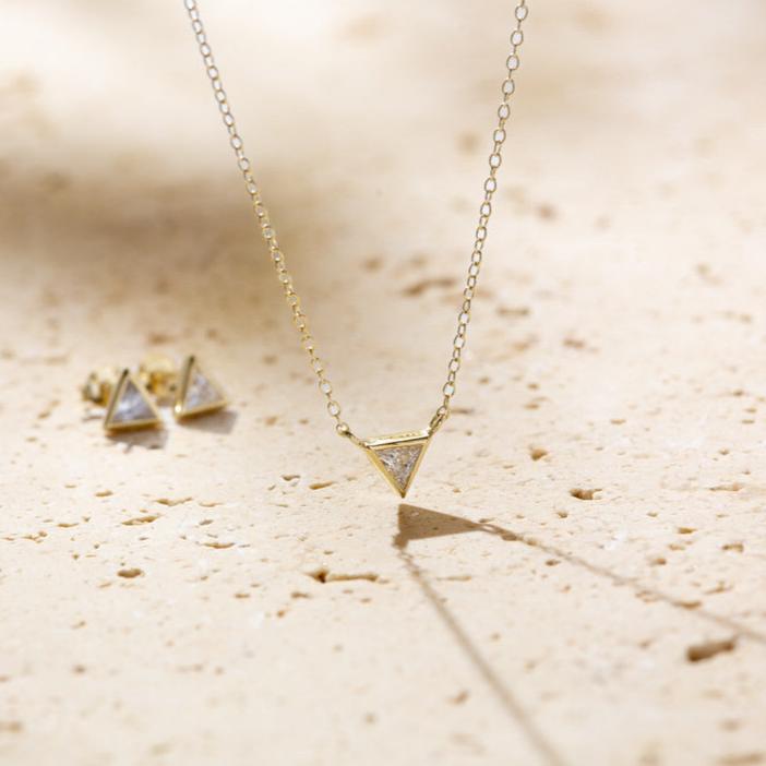 Dainty Gold Triangle Pendant