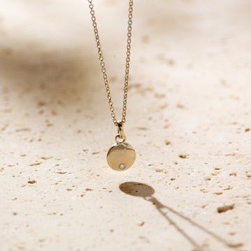 Small Gold Cubic Zirconia Pendant