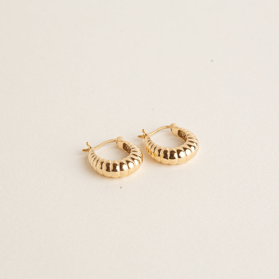 Gold Croissant Hoop Earrings