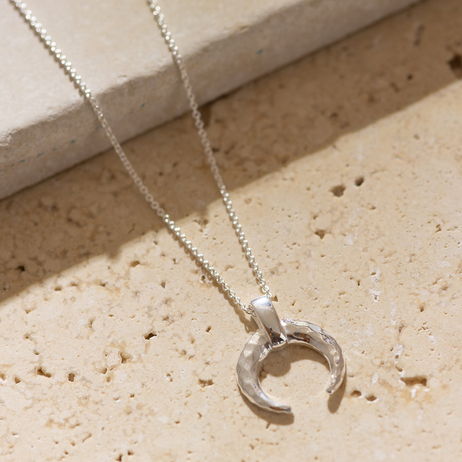 Lunula - Silver crescent pendant