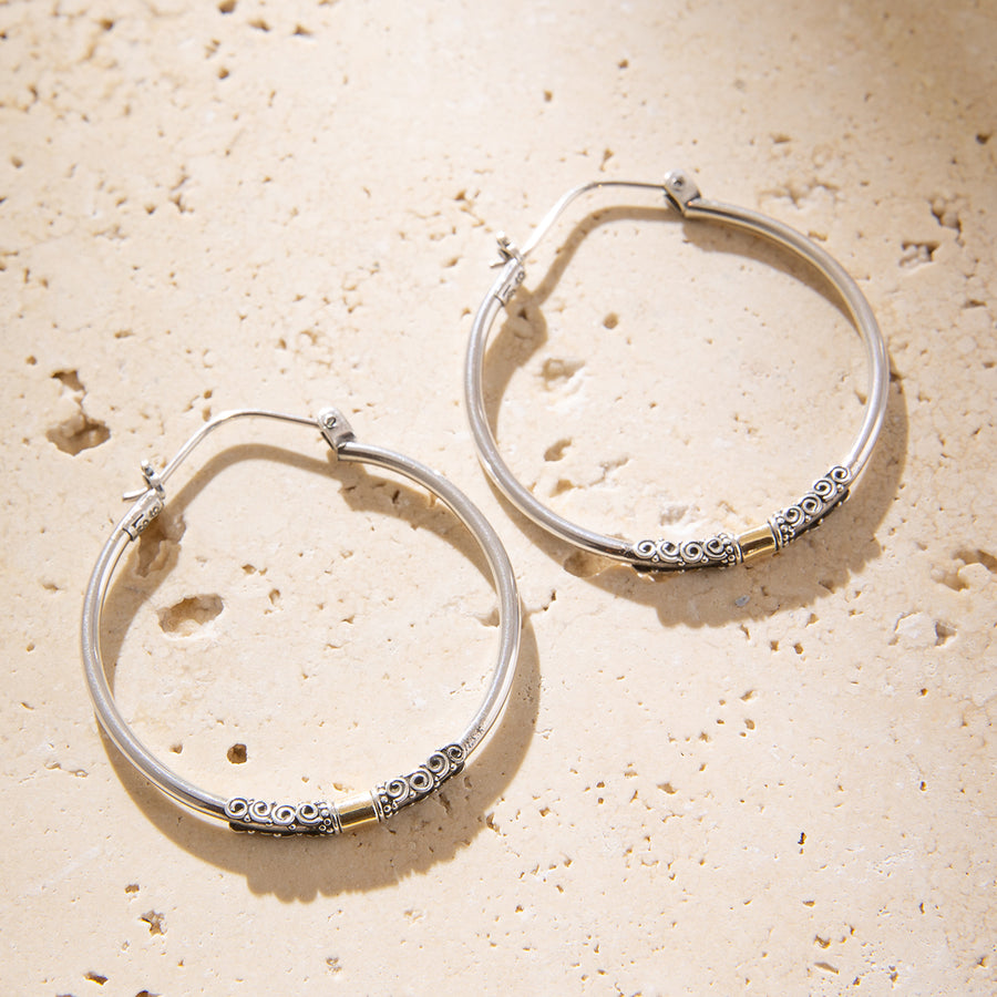 Ubud - Detailed Boho Hoop Earrings
