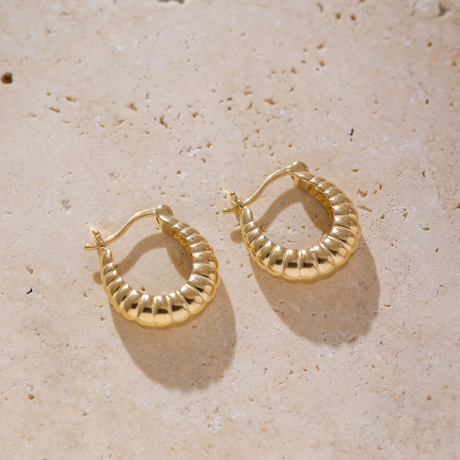 Gold Croissant Hoop Earrings