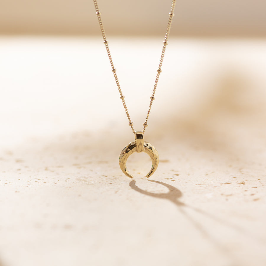 Lunula - Gold crescent pendant
