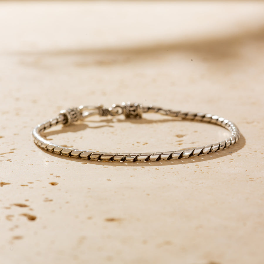 Thin Sterling Silver Unisex Rope Bracelet