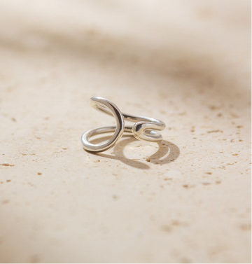 Tarutao - Polished Silver Open Ring