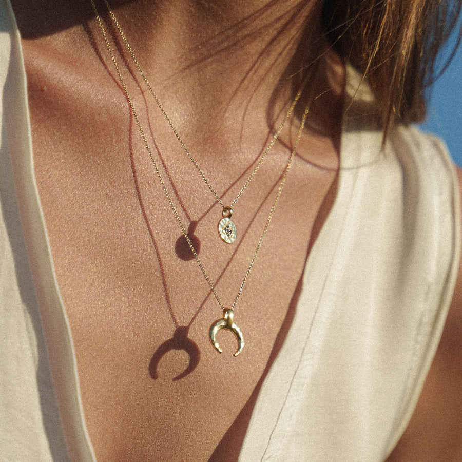 Lunula - Gold crescent pendant