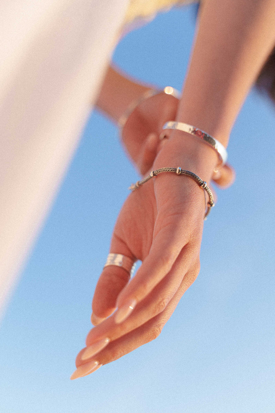 Agonda - Hammered Silver Bracelet Cuff