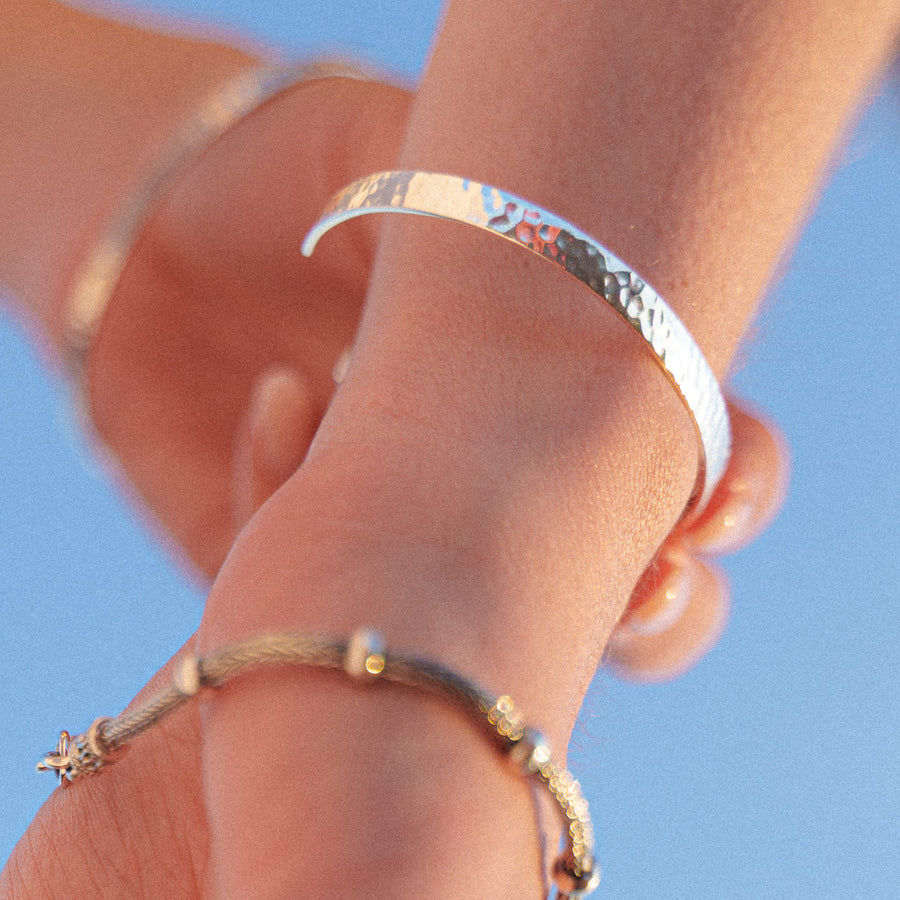 Agonda - Hammered Silver Bracelet Cuff