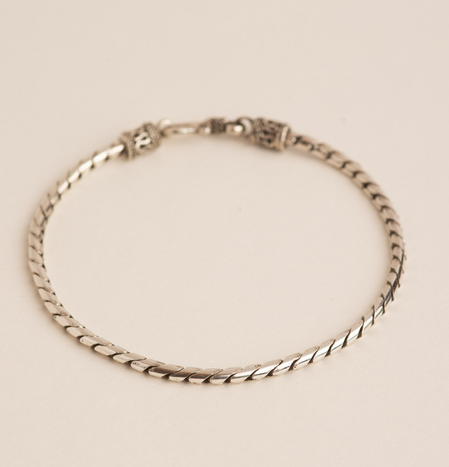 Thin Sterling Silver Unisex Rope Bracelet