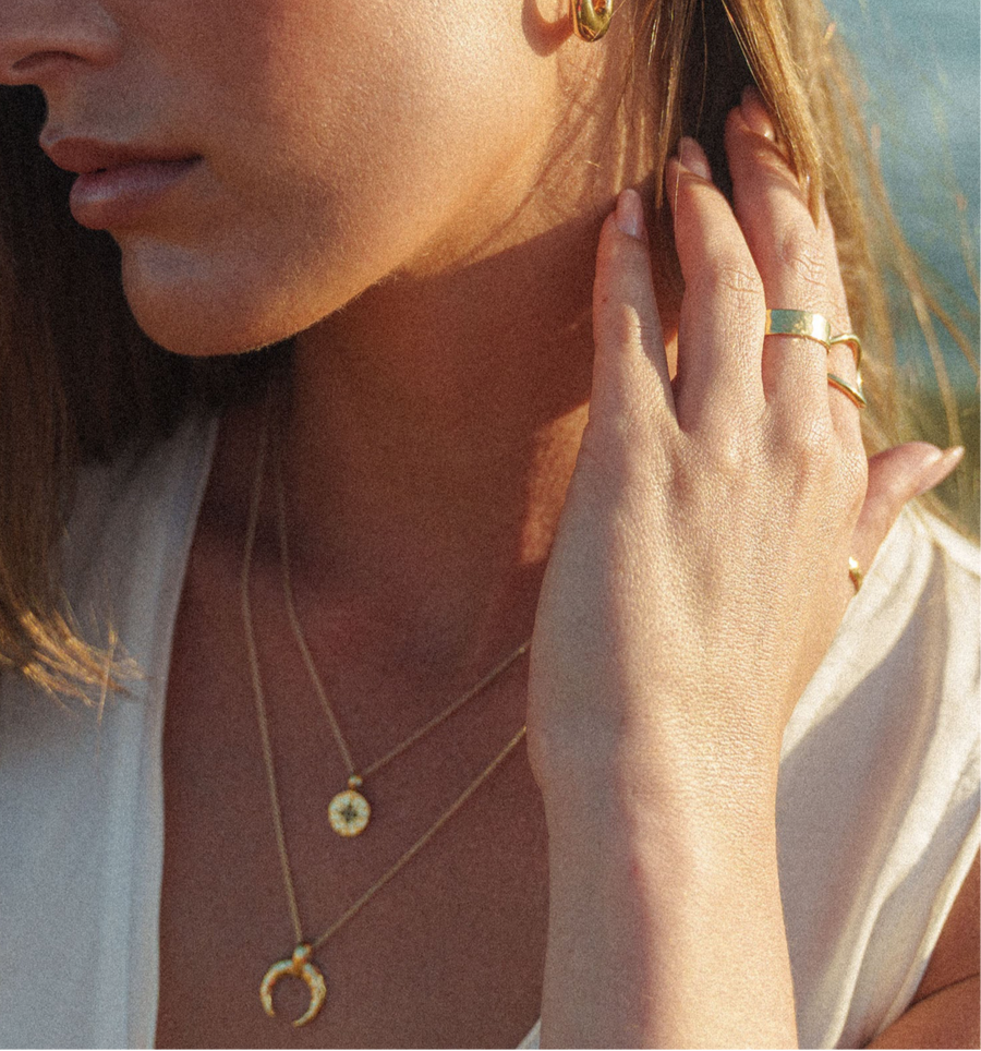 Lunula - Gold crescent pendant