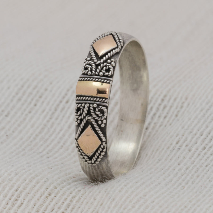 ELLA - LARGE STATEMENT RING IN SILVER AND 18CT GOLD