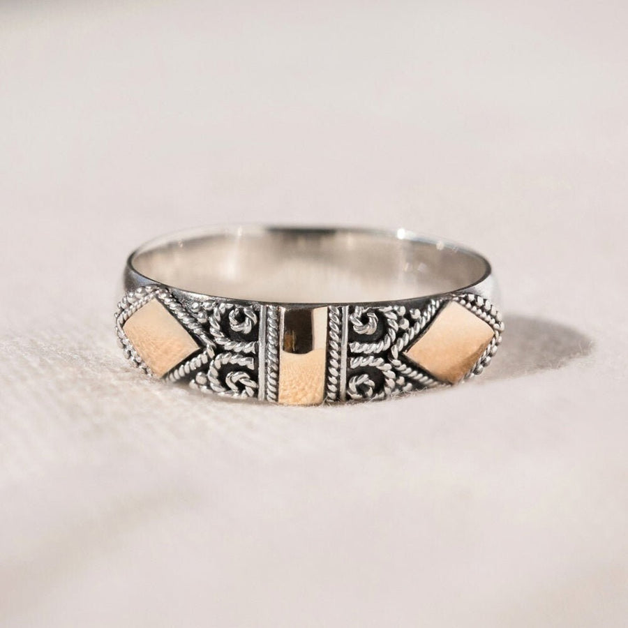 ELLA - LARGE STATEMENT RING IN SILVER AND 18CT GOLD