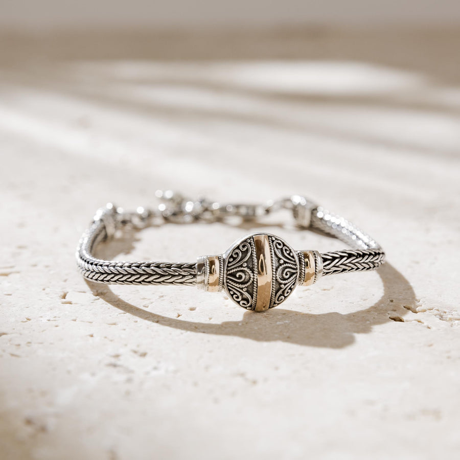 Mixed Metal Indonesian Rope Bracelet Aquila Jewellery