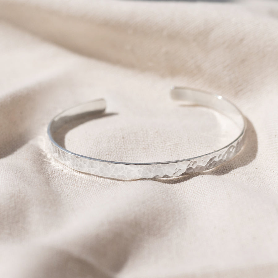 Agonda - Hammered Silver Bracelet Cuff