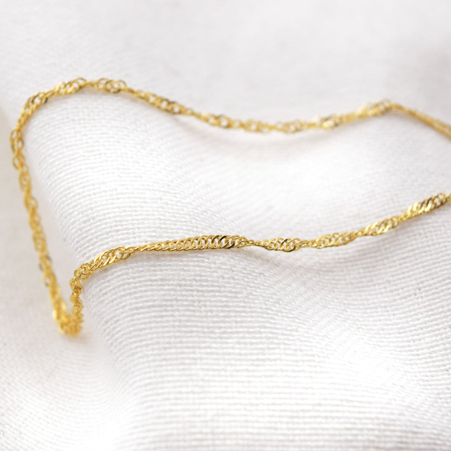 Isabela - Dainty Gold Twisted Anklet