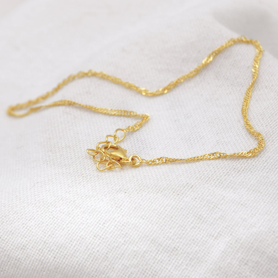 Isabela - Dainty Gold Twisted Anklet