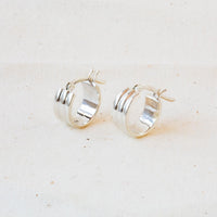 Saba -  Small Silver Chunky Hoops