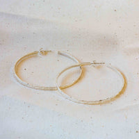 Agonda - Statement Thin Hammered Silver hoops