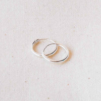 Tanna - Small Silver Sleeper Hoops 10mm