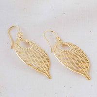 Maasai - Gold Feather-Shaped Drop Earrings