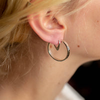 Agonda - Large Hammered Silver Hoops