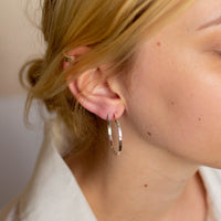Agonda - Large Thin Hammered Silver hoops
