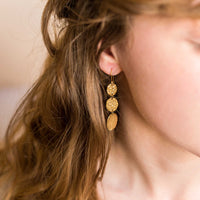 Agonda - Gold Trio Drop Earrings