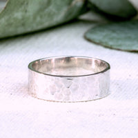 Agonda - Handmade Chunky Hammered Silver Ring